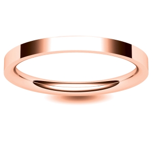 Flat Court Very Heavy -  2 mm (FCH2-R) Rose Gold Wedding Ring